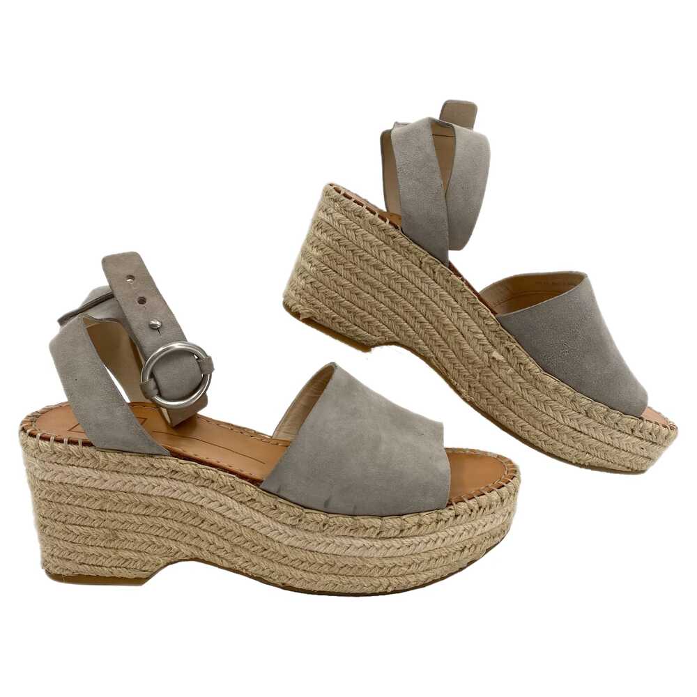 Dolce Vita Gray Suede Platform Espadrille Sandals | Size 8.5